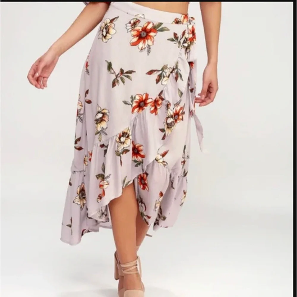 NWT XL CHARLOTTE RUSSE‎ Purple floral Beach Cover up wrap tie top